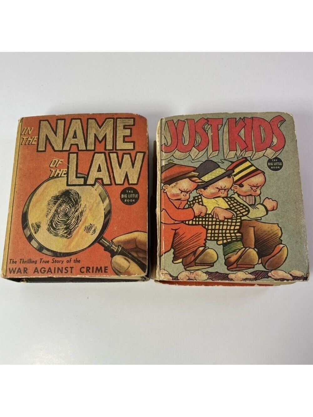 Set Of 2 The Big Little Book Just Kids, In The Name Of The Law 1937 USA  *READ